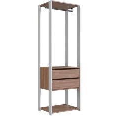 Imagem de Guarda Roupa Closet 02 Gavetas 183x60cm Branco Montana Proddy Branco Montana