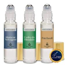 Imagem de Kit 3 Perfumes Roll On 10ml - Patchouli, Almíscar E Cedro - Essência d