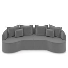 Imagem de Sofá 3 Lugares 210cm Orgânico Quito K04 Veludo Cinza - Mpozenato