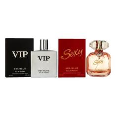 Imagem de Kit 2 Perfumes Vip + Sexy 100ml Importado Sea Blue