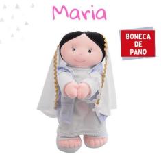 Imagem de Boneco Jesus Cristo Maria Religioso Pano Pelúcia Infantil Menino Menin