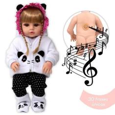 Imagem de Bebe Reborn Silicone Menina Pandinha Loira Completa Que Fala - Cegonha