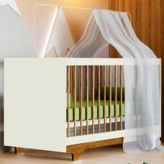 Imagem de Berço Mini Cama Flocos 100% Mdf Off White/ypê- Tigus
