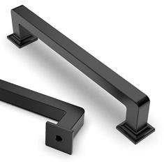 Imagem de Asidrama Pacote com 10 puxadores de armário de cozinha preto fosco de 128 mm, puxadores de armário de cozinha puxadores de armário de cozinha puxadores de gaveta