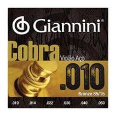 Imagem de Encordoamento Giannini Para Violão Aço Geefle Cobra 010