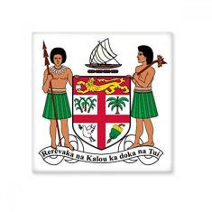 Imagem de Decalque brilhante de ejo de cerâmica com emblema nacional da Oceania Fijil
