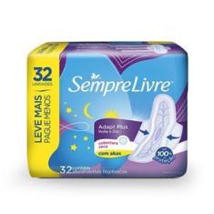 Imagem de Absorvente Sempre Livre Adapt Plus Noite e Dia com Abas Seca 32 Unidades