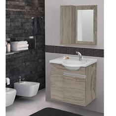 Imagem de Conjunto para Banheiro Gabinete com Cuba e Espelheira New Aspen Móveis Bonatto Madeirado