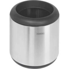 Imagem de Lixeira Inox Tramontina Cápsula com Acabamento Scotch Brite e Aro e Base em Polipropileno 7 L Tramontina