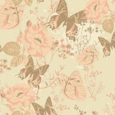 Imagem de Papel De Parede - Floral Mod 004 Borboletas