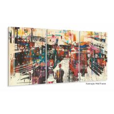 Imagem de Quadro Decorativo Abstrato Moderno Luxo 120x60 3 peças