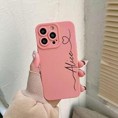 Imagem de Capa de telefone de cor sólida de linhas abstratas para iphone 11 12 13 14 pro max x xr xs max 6 7 8 plus capa de telefone fashion à prova de queda, rosa rock, para iphone 11 pro
