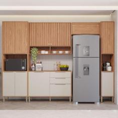 Imagem de Armário Cozinha Compacta 100%Mdf 5Pçs 2Aéreos 1Torre 1Paneleiro E 1Bal