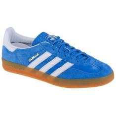 Imagem de adidas Tênis masculino Gazelle Indoor, Pássaro azul/nuvem branco/pássaro azul, 41