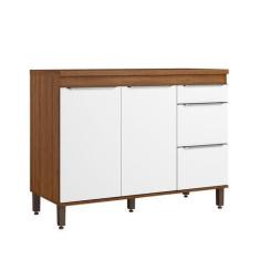Imagem de Balcão Para Pia Cozinha Paola 3 Portas 2 Gavetas 120 X 90 Cm Mdp Mel B
