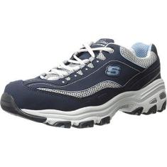 Imagem de Tênis feminino Skechers D'Lites de material viscoelástico com cadarço