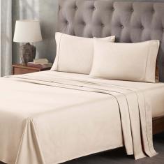 Imagem de Superior Jogo de lençol de algodão egípcio de 400 fios, lençóis de quarto, itens essenciais da casa moderna, roupa de cama, básico de dormitório, 1 lençol com elástico alto, 1 lençol de cima, 1