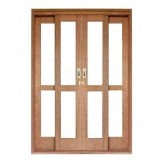 Imagem de Porta de Correr Panorâmico 4 Folhas Cedro Arana 215 x 180 x 14cm Isabela Revestimentos Marroml