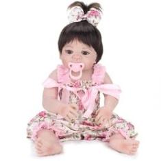 Boneca Bebe Reborn Yasmin Floral Millie Cegonha Reborn Dolls Mais 24  Acessórios 48cm com o Melhor Preço é no Zoom