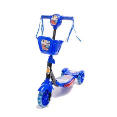 Imagem de Patinete Infantil 4 5 6 Anos Azul De Carrinho Com Luz E Som