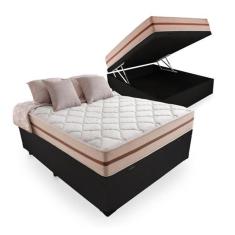 Imagem de Cama Box Com Baú Casal + Colchão De Molas Ensacada - Anjos - Classic 22x188x138cm