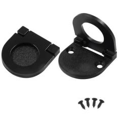 Imagem de Coufce Pacote com 2 alças de anel embutidas, preto, oculto, embutido, tipo gaveta, suporte de gaveta, anel nivelado, puxador de porta deslizante, puxador embutido para móveis (com parafusos)