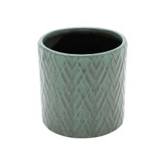 Imagem de VASO DECORATIVO CERÂMICA VERDE 25x11cm