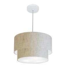 Imagem de Lustre Duplo Cilíndrico Md-4160 40X35cm Bivolt Rústico Bege