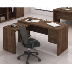 Imagem de Escrivaninha 03 Gavetas Reversível ME4106 Nogal Tecno Mobili