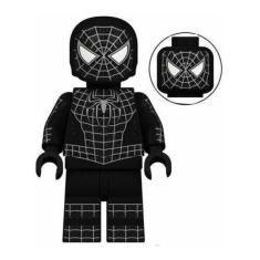 Imagem de Boneco Blocos De Montar Homem Aranha Uniforme Preto