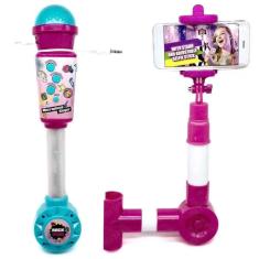 Imagem de Microfone Musical Infantil c/ Bastâo de Selfie Single Mega Star - BBR Toys UNICA