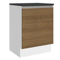 Imagem de Balcão Madesa Acordes 100% Mdf 60 cm 1 Porta - Branco/rustic