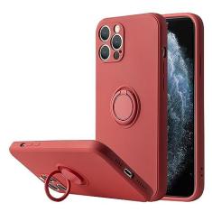 Imagem de Suporte de silicone líquido para anel de dedo para iPhone 13 12 11 Pro Max Mini XR XS Max 7 8 Plus SE 2020 Capa de telefone, Hawthorn Red, para iPhone 11