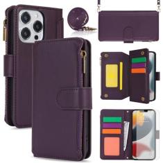 Imagem de Asuwish Capa de celular para iPhone 13 Pro 6,1 polegadas com protetor de tela de vidro temperado, alça flip com bloqueio de RFID, suporte para cartão celular iPhone13Pro 5G i i-Phone i13 iPhone13