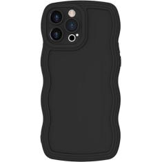 Imagem de miyonsin Capa para iPhone 13, design de moldura ondulada para mulheres e meninas, capa de telefone ondulada fofa, capa de telefone de proteção de câmera de silicone TPU SLiquid macio para iPhone 13,