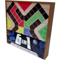 Imagem de Jogo de Tabuleiro 6 em 1 Diversos - Estojo em Madeira - Pais e Filhos