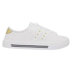 Imagem de Tênis Moleca Casual Napa Floather Tachas Metálicas Feminino Branco