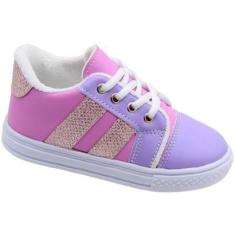Imagem de Tênis Infantil Casual Emilia Felpuda Glitter Escolar Menina-Feminino