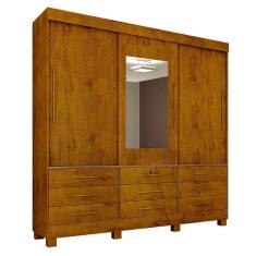 Imagem de Guarda-Roupa Casal com Espelho Arezzo 3 PT 9 GV Cedro
