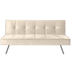 Imagem de Sofá Cama 2 Lugares 177 Pé Cromado Bege Claro Com Cromado