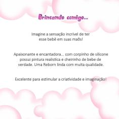 Imagem de Boneca Reborn Realista 100% Silicone Cabelo Castanho + Itens