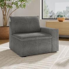 Imagem de Sofá Modular com Braço Direito 105cm Zen Cabecasa Madeiramadeira Cinza