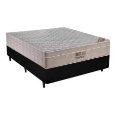 Imagem de Cama Box Preta Casal Sintético + Colchão Molas Ensacadas Airtech Sprin