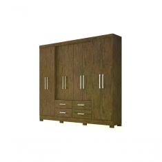 Imagem de Guarda Roupa Casal 8 Portas 4 Gavetas Plus Baunilha Castanho