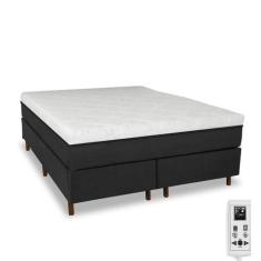 Imagem de Cama Box e Colchão Magnético Massageador - Eco Master - Eco New, Preto