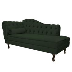 Imagem de Divã Recamier Juliana Lado Direito 120 cm Linho Verde - Amarena Móveis