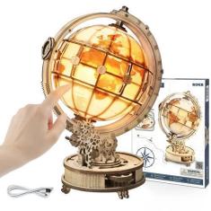 Imagem de Quebra-cabeça de madeira 3D ROKR LED Luminated Globe Model ST003