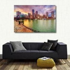 Imagem de Quadro Decorativo Cidade de Boston Paisagem - Tela em Tecido