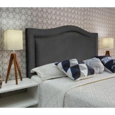 Imagem de Cabeceira King 195 Cama Box Provençal Diamond Cinza Suede Com Pés rbl