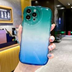 Imagem de Luxo gradiente arco-íris colorido claro encaracolado ondulado caso para iphone 13 12 11 pro max x xr xs max 7 8 plus silicone macio, 8, para iphone 7 plus